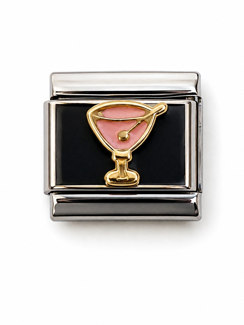 Classic Pink Cocktail Enamel Men's Charm